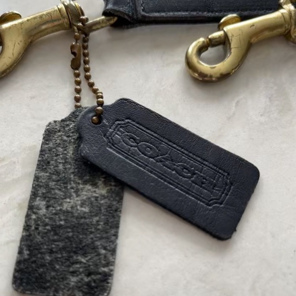 COACH Baxter Satchel Vintage Black Leather Bag Purse Top Handle Crossbody 2 Way - Picture 9 of 9